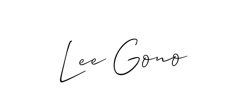 Also we have Lee Gono name is the best signature style. Create professional handwritten signature collection using Allison_Script autograph style. Lee Gono signature style 2 images and pictures png