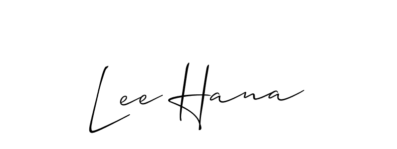 How to make Lee Hana name signature. Use Allison_Script style for creating short signs online. This is the latest handwritten sign. Lee Hana signature style 2 images and pictures png