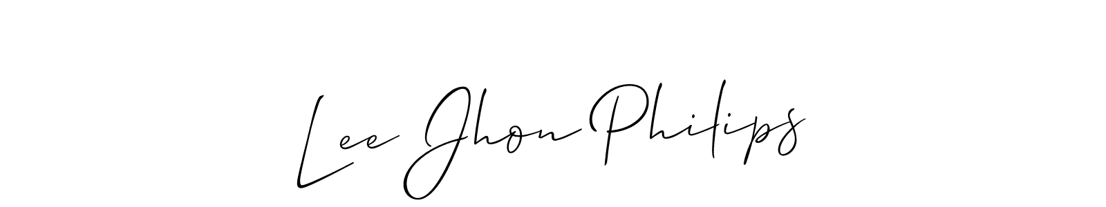 Also You can easily find your signature by using the search form. We will create Lee Jhon Philips name handwritten signature images for you free of cost using Allison_Script sign style. Lee Jhon Philips signature style 2 images and pictures png
