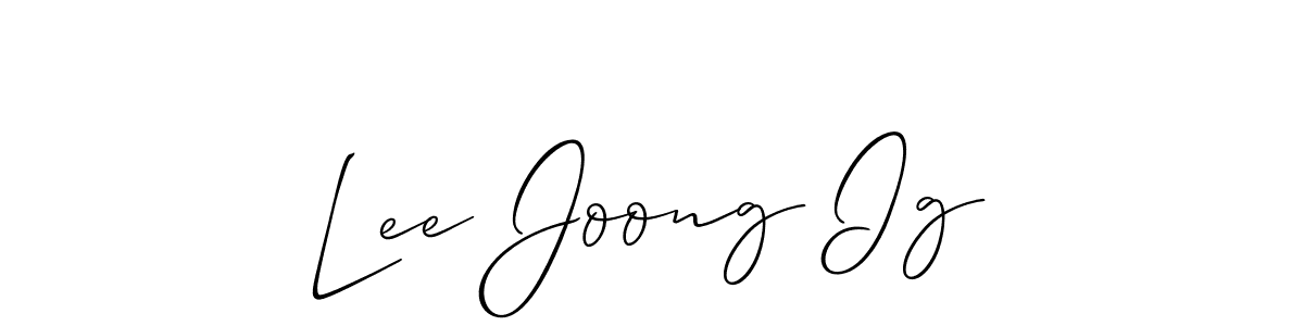 Use a signature maker to create a handwritten signature online. With this signature software, you can design (Allison_Script) your own signature for name Lee Joong Ig. Lee Joong Ig signature style 2 images and pictures png