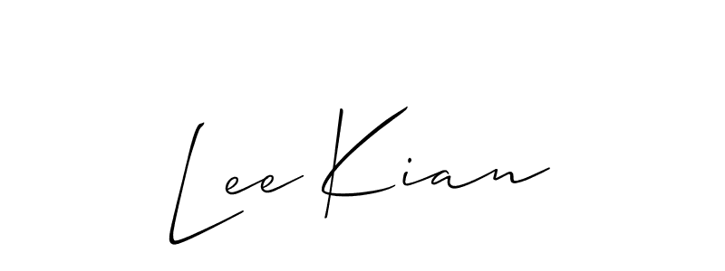 How to Draw Lee Kian signature style? Allison_Script is a latest design signature styles for name Lee Kian. Lee Kian signature style 2 images and pictures png