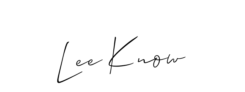 Design your own signature with our free online signature maker. With this signature software, you can create a handwritten (Allison_Script) signature for name Lee Know. Lee Know signature style 2 images and pictures png