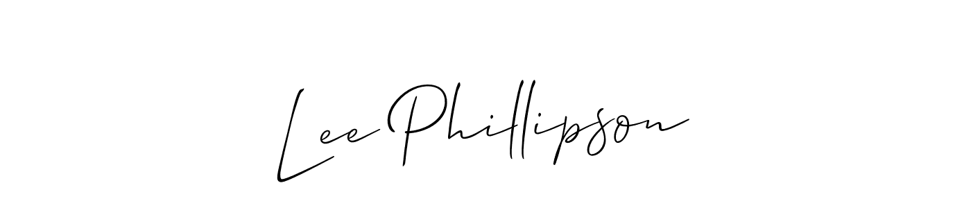 Allison_Script is a professional signature style that is perfect for those who want to add a touch of class to their signature. It is also a great choice for those who want to make their signature more unique. Get Lee Phillipson name to fancy signature for free. Lee Phillipson signature style 2 images and pictures png