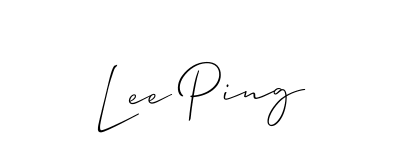 It looks lik you need a new signature style for name Lee Ping. Design unique handwritten (Allison_Script) signature with our free signature maker in just a few clicks. Lee Ping signature style 2 images and pictures png