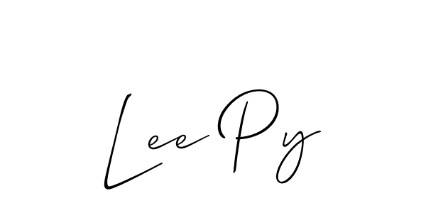 Create a beautiful signature design for name Lee Py. With this signature (Allison_Script) fonts, you can make a handwritten signature for free. Lee Py signature style 2 images and pictures png
