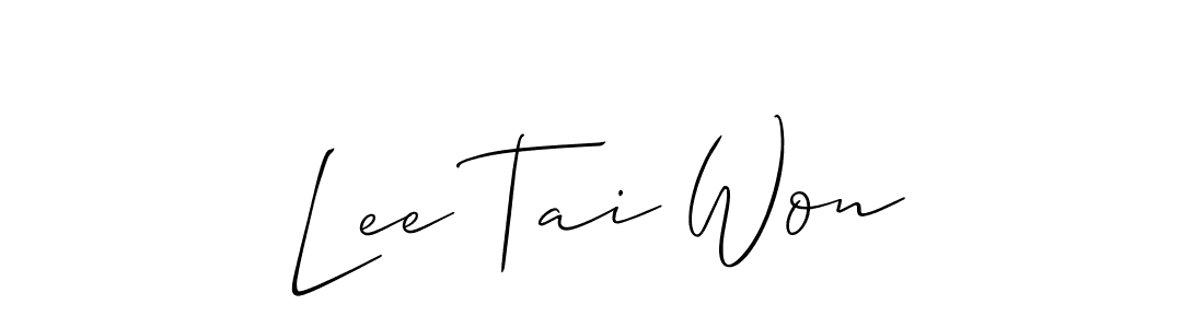 Design your own signature with our free online signature maker. With this signature software, you can create a handwritten (Allison_Script) signature for name Lee Tai Won. Lee Tai Won signature style 2 images and pictures png