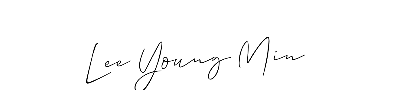 You should practise on your own different ways (Allison_Script) to write your name (Lee Young Min) in signature. don't let someone else do it for you. Lee Young Min signature style 2 images and pictures png