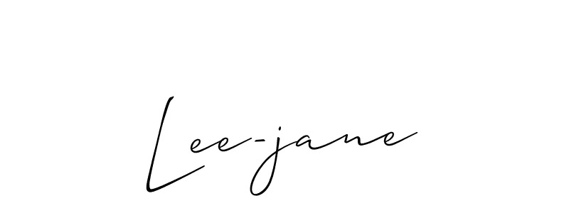 Make a beautiful signature design for name Lee-jane. With this signature (Allison_Script) style, you can create a handwritten signature for free. Lee-jane signature style 2 images and pictures png