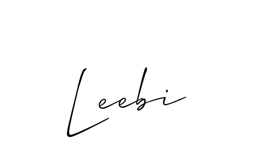 Design your own signature with our free online signature maker. With this signature software, you can create a handwritten (Allison_Script) signature for name Leebi. Leebi signature style 2 images and pictures png