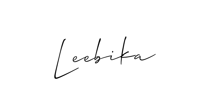 Leebika stylish signature style. Best Handwritten Sign (Allison_Script) for my name. Handwritten Signature Collection Ideas for my name Leebika. Leebika signature style 2 images and pictures png