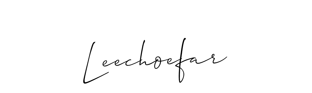 Leechoefar stylish signature style. Best Handwritten Sign (Allison_Script) for my name. Handwritten Signature Collection Ideas for my name Leechoefar. Leechoefar signature style 2 images and pictures png