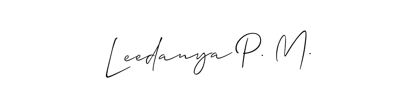 Once you've used our free online signature maker to create your best signature Allison_Script style, it's time to enjoy all of the benefits that Leedanya P. M. name signing documents. Leedanya P. M. signature style 2 images and pictures png