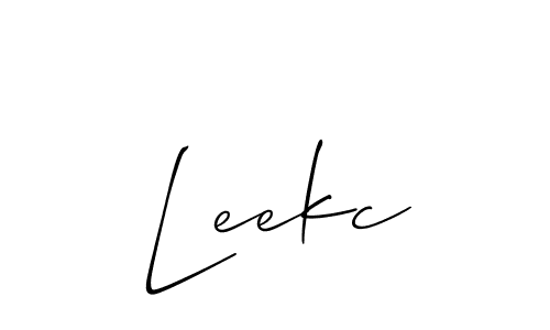 if you are searching for the best signature style for your name Leekc. so please give up your signature search. here we have designed multiple signature styles  using Allison_Script. Leekc signature style 2 images and pictures png