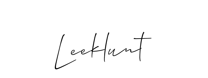 Make a beautiful signature design for name Leeklunt. With this signature (Allison_Script) style, you can create a handwritten signature for free. Leeklunt signature style 2 images and pictures png