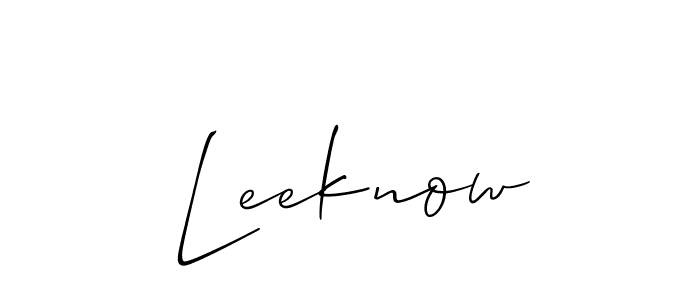 Once you've used our free online signature maker to create your best signature Allison_Script style, it's time to enjoy all of the benefits that Leeknow name signing documents. Leeknow signature style 2 images and pictures png