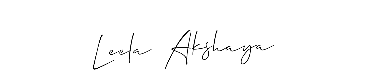 How to Draw Leela  Akshaya signature style? Allison_Script is a latest design signature styles for name Leela  Akshaya. Leela  Akshaya signature style 2 images and pictures png