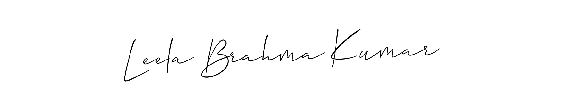 Similarly Allison_Script is the best handwritten signature design. Signature creator online .You can use it as an online autograph creator for name Leela Brahma Kumar. Leela Brahma Kumar signature style 2 images and pictures png