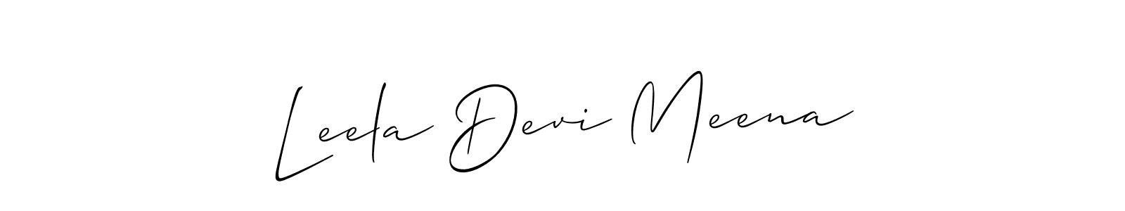 Create a beautiful signature design for name Leela Devi Meena. With this signature (Allison_Script) fonts, you can make a handwritten signature for free. Leela Devi Meena signature style 2 images and pictures png