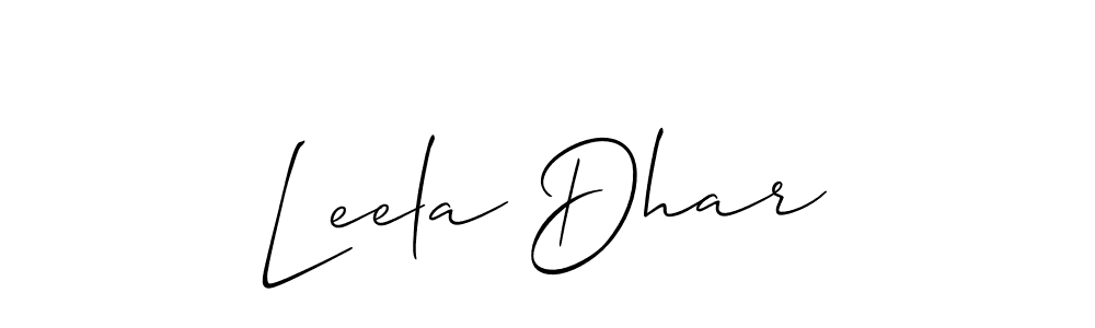 Similarly Allison_Script is the best handwritten signature design. Signature creator online .You can use it as an online autograph creator for name Leela Dhar. Leela Dhar signature style 2 images and pictures png