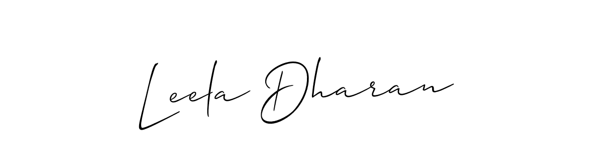 How to make Leela Dharan signature? Allison_Script is a professional autograph style. Create handwritten signature for Leela Dharan name. Leela Dharan signature style 2 images and pictures png