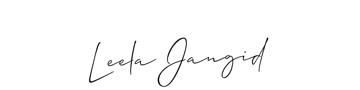 Use a signature maker to create a handwritten signature online. With this signature software, you can design (Allison_Script) your own signature for name Leela Jangid. Leela Jangid signature style 2 images and pictures png