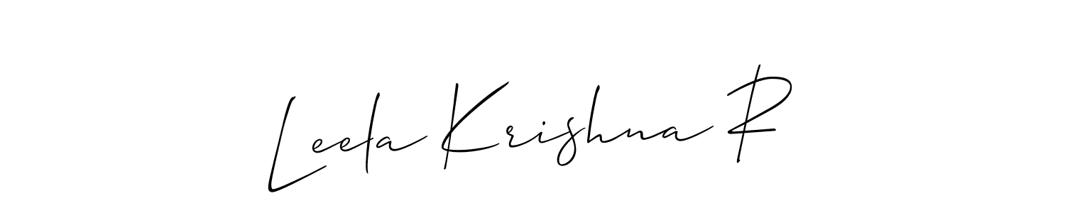 How to make Leela Krishna R name signature. Use Allison_Script style for creating short signs online. This is the latest handwritten sign. Leela Krishna R signature style 2 images and pictures png