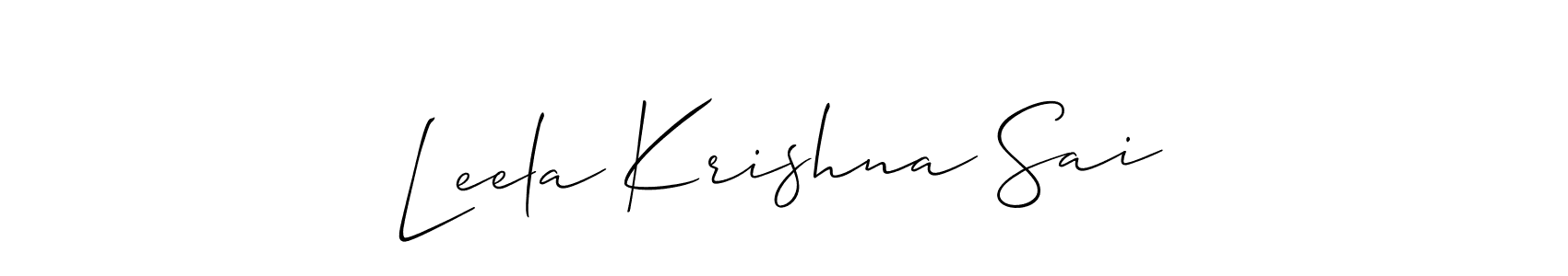 Use a signature maker to create a handwritten signature online. With this signature software, you can design (Allison_Script) your own signature for name Leela Krishna Sai. Leela Krishna Sai signature style 2 images and pictures png