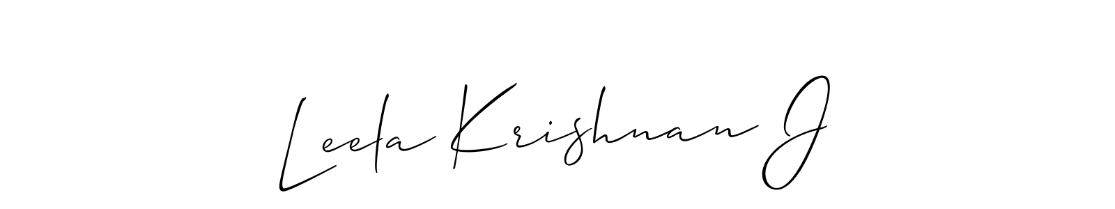 Design your own signature with our free online signature maker. With this signature software, you can create a handwritten (Allison_Script) signature for name Leela Krishnan J. Leela Krishnan J signature style 2 images and pictures png