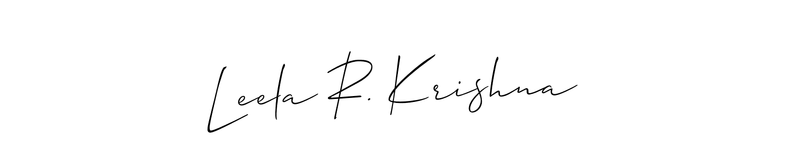 The best way (Allison_Script) to make a short signature is to pick only two or three words in your name. The name Leela R. Krishna include a total of six letters. For converting this name. Leela R. Krishna signature style 2 images and pictures png