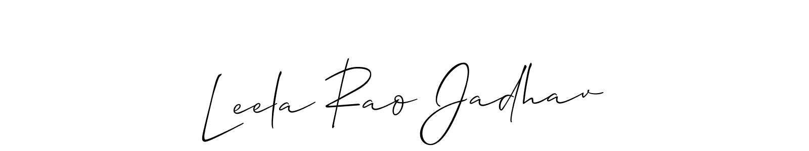 Make a beautiful signature design for name Leela Rao Jadhav. With this signature (Allison_Script) style, you can create a handwritten signature for free. Leela Rao Jadhav signature style 2 images and pictures png