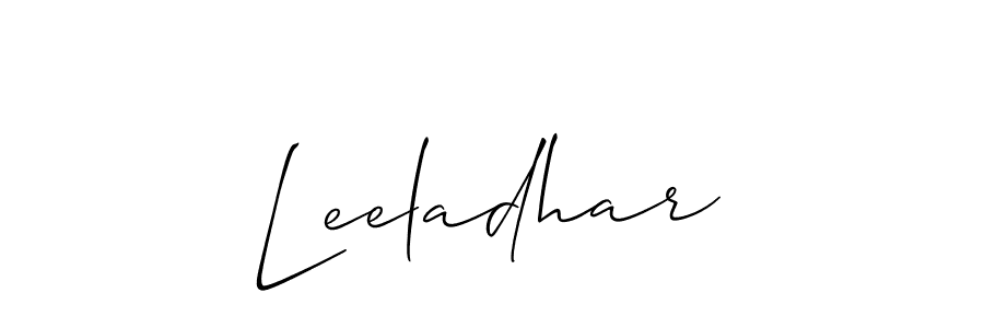 Also we have Leeladhar name is the best signature style. Create professional handwritten signature collection using Allison_Script autograph style. Leeladhar signature style 2 images and pictures png