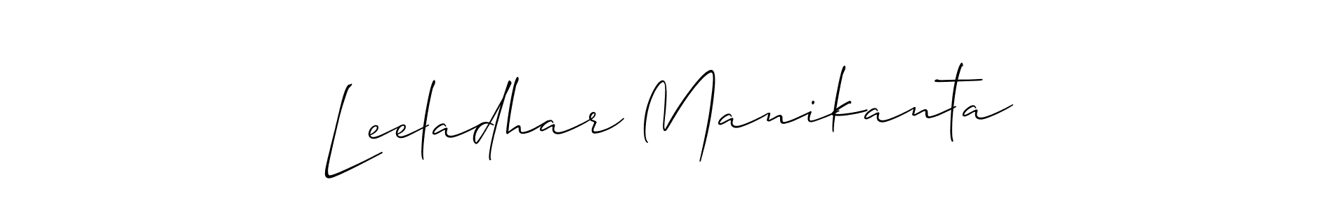 if you are searching for the best signature style for your name Leeladhar Manikanta. so please give up your signature search. here we have designed multiple signature styles  using Allison_Script. Leeladhar Manikanta signature style 2 images and pictures png