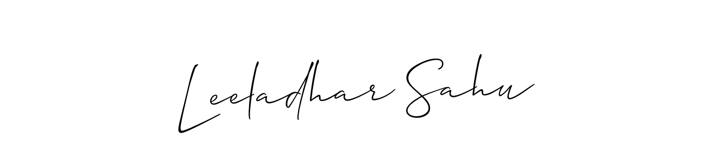 if you are searching for the best signature style for your name Leeladhar Sahu. so please give up your signature search. here we have designed multiple signature styles  using Allison_Script. Leeladhar Sahu signature style 2 images and pictures png