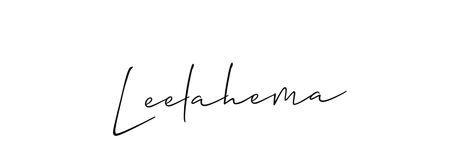 Use a signature maker to create a handwritten signature online. With this signature software, you can design (Allison_Script) your own signature for name Leelahema. Leelahema signature style 2 images and pictures png