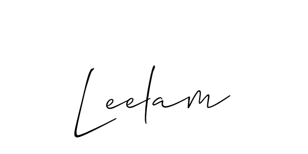 Design your own signature with our free online signature maker. With this signature software, you can create a handwritten (Allison_Script) signature for name Leelam. Leelam signature style 2 images and pictures png