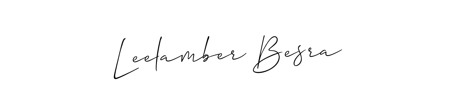 This is the best signature style for the Leelamber Besra name. Also you like these signature font (Allison_Script). Mix name signature. Leelamber Besra signature style 2 images and pictures png