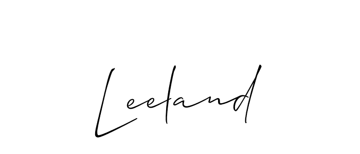 Leeland stylish signature style. Best Handwritten Sign (Allison_Script) for my name. Handwritten Signature Collection Ideas for my name Leeland. Leeland signature style 2 images and pictures png