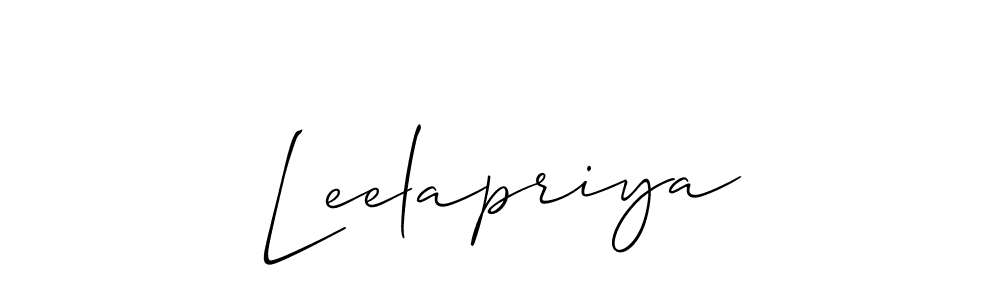 Design your own signature with our free online signature maker. With this signature software, you can create a handwritten (Allison_Script) signature for name Leelapriya. Leelapriya signature style 2 images and pictures png