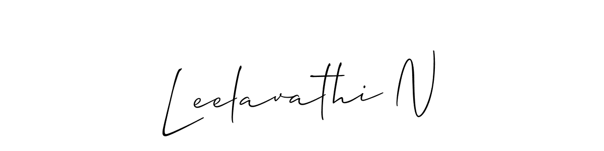 Also You can easily find your signature by using the search form. We will create Leelavathi N name handwritten signature images for you free of cost using Allison_Script sign style. Leelavathi N signature style 2 images and pictures png