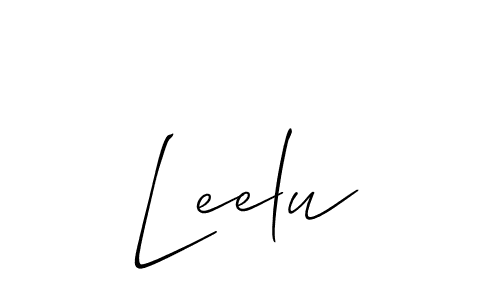 It looks lik you need a new signature style for name Leelu. Design unique handwritten (Allison_Script) signature with our free signature maker in just a few clicks. Leelu signature style 2 images and pictures png