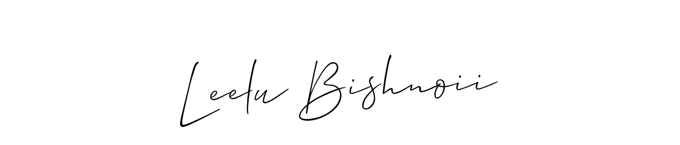 Create a beautiful signature design for name Leelu Bishnoii. With this signature (Allison_Script) fonts, you can make a handwritten signature for free. Leelu Bishnoii signature style 2 images and pictures png