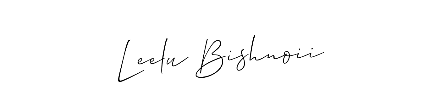 Create a beautiful signature design for name Leelu Bishnoii. With this signature (Allison_Script) fonts, you can make a handwritten signature for free. Leelu Bishnoii signature style 2 images and pictures png