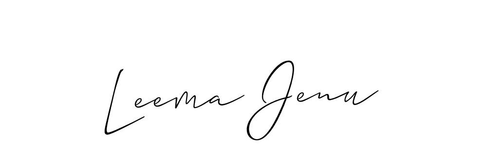 The best way (Allison_Script) to make a short signature is to pick only two or three words in your name. The name Leema Jenu include a total of six letters. For converting this name. Leema Jenu signature style 2 images and pictures png