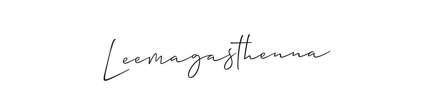 if you are searching for the best signature style for your name Leemagasthenna. so please give up your signature search. here we have designed multiple signature styles  using Allison_Script. Leemagasthenna signature style 2 images and pictures png