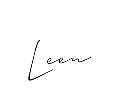 How to make Leen name signature. Use Allison_Script style for creating short signs online. This is the latest handwritten sign. Leen signature style 2 images and pictures png