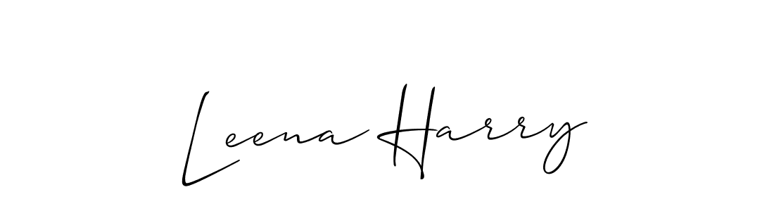 Make a beautiful signature design for name Leena Harry. With this signature (Allison_Script) style, you can create a handwritten signature for free. Leena Harry signature style 2 images and pictures png