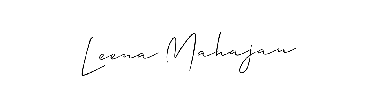 Design your own signature with our free online signature maker. With this signature software, you can create a handwritten (Allison_Script) signature for name Leena Mahajan. Leena Mahajan signature style 2 images and pictures png