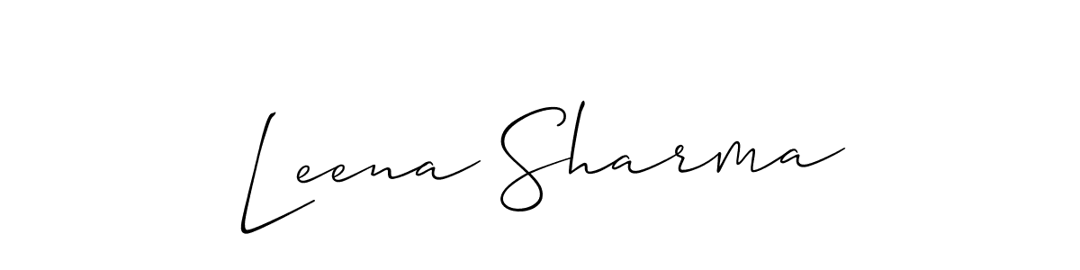 Leena Sharma stylish signature style. Best Handwritten Sign (Allison_Script) for my name. Handwritten Signature Collection Ideas for my name Leena Sharma. Leena Sharma signature style 2 images and pictures png