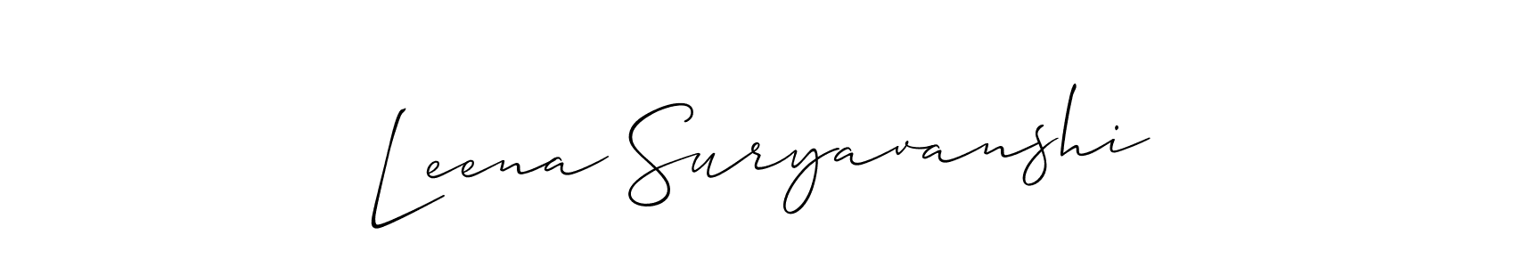 How to Draw Leena Suryavanshi signature style? Allison_Script is a latest design signature styles for name Leena Suryavanshi. Leena Suryavanshi signature style 2 images and pictures png