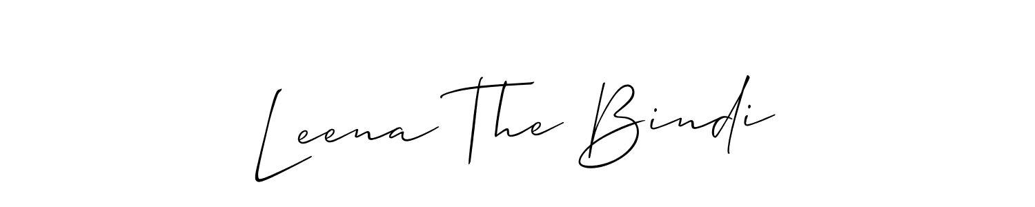 You should practise on your own different ways (Allison_Script) to write your name (Leena The Bindi) in signature. don't let someone else do it for you. Leena The Bindi signature style 2 images and pictures png